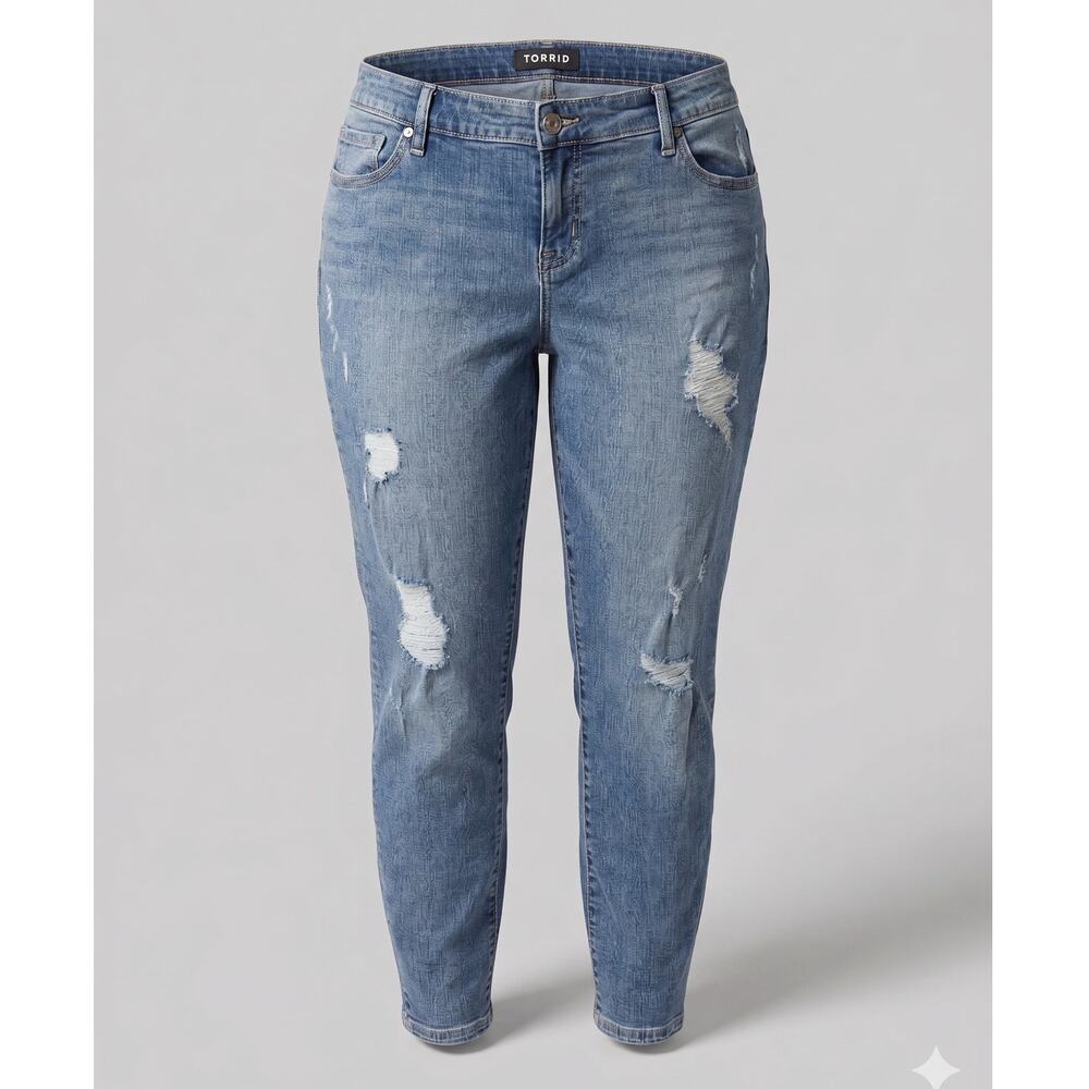Torrid Womens 18 Y2K Grunge Edgy Baddie Streetwear Skinny Distressed Denim Jeans